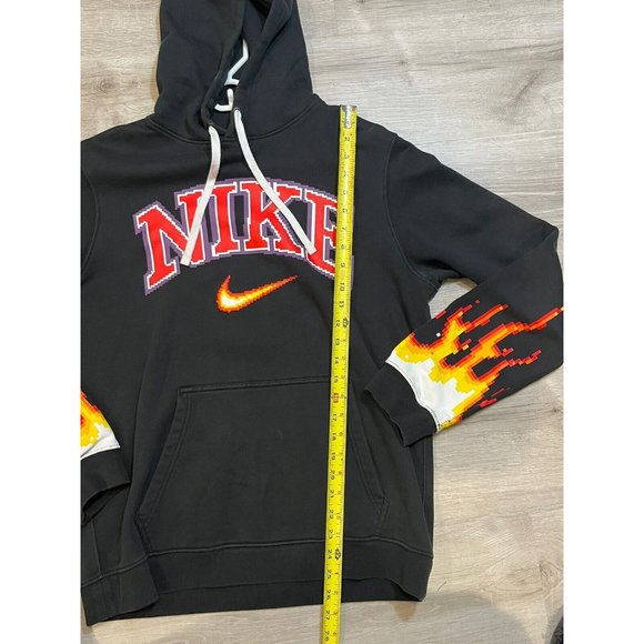 Nike Chase Reed New York City NYC Digital Flames Black Pullover Hoodie Men's M - Picture 4 of 8